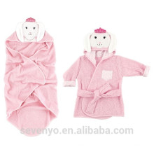 100% bambou fille rose mouton bébé serviette à capuchon super pelucheux premium bébé serviette de bain